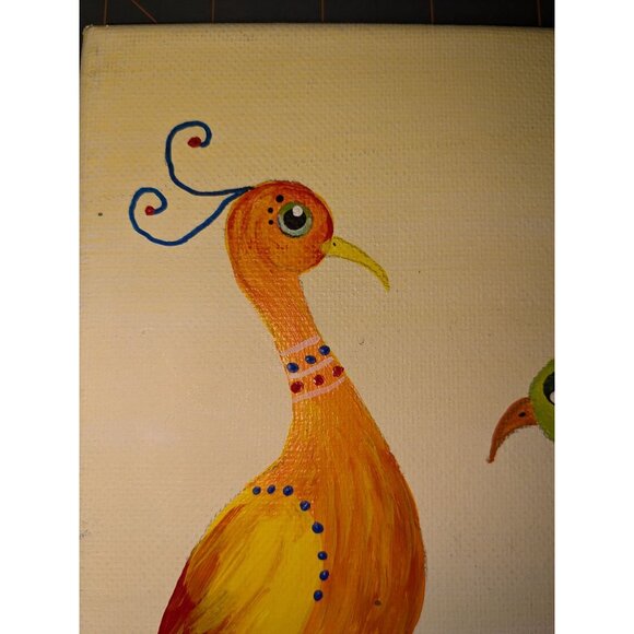 Small art Birds and Fish in water Original, no frame - Picture 6 of 9